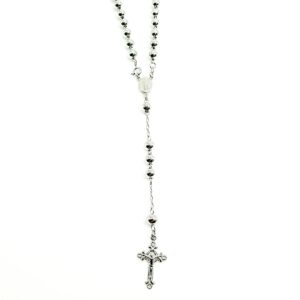 Collana Rosario Y realizzata in argento 925 con palline lisce da 6 mm 4°