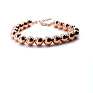 Bracciale donna balls realizzato in argento 925 rosé 4° misura. Lunghezza bracciale 17,5+2,5 cm.